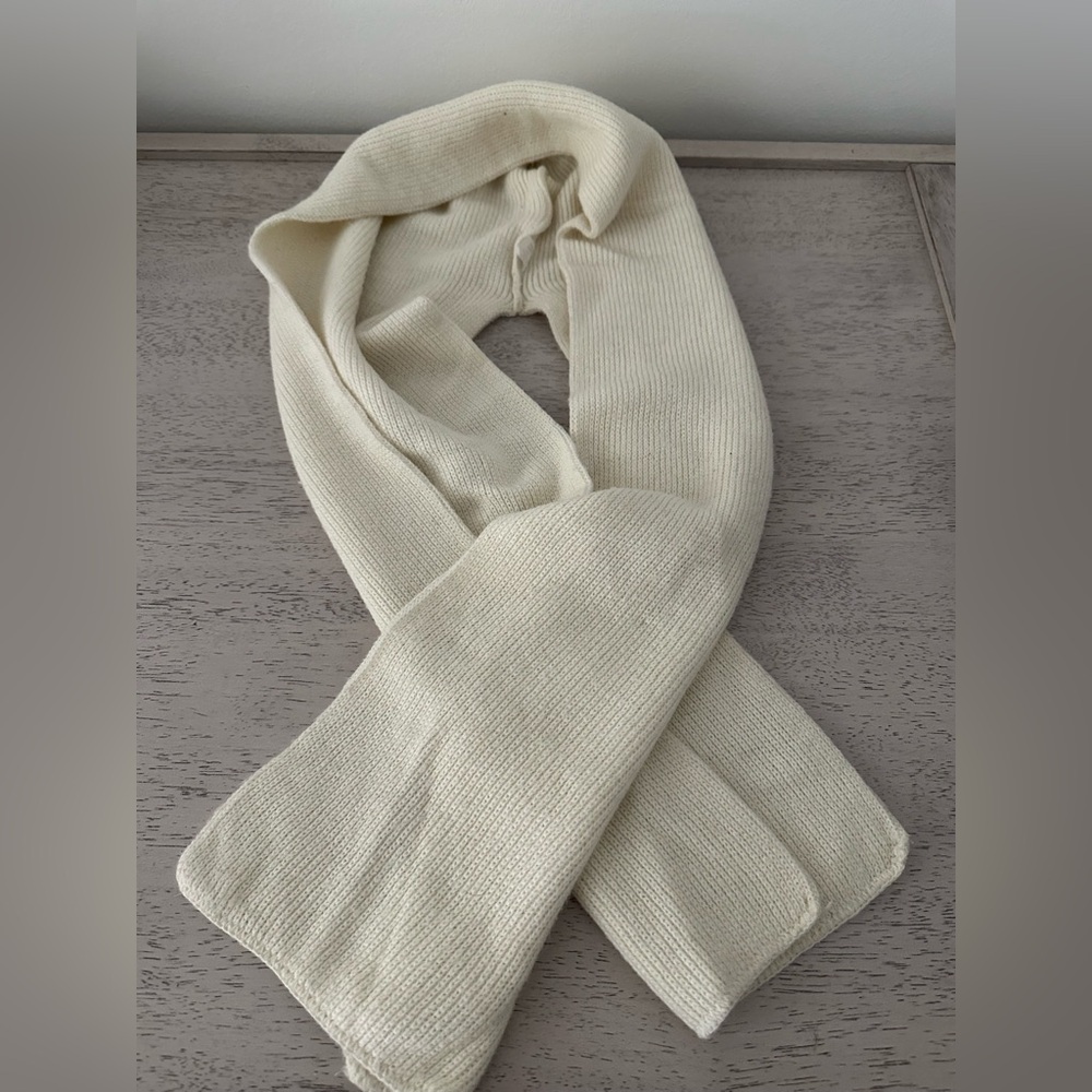 Hanes Her Way Cream Hooded Knit Scarf